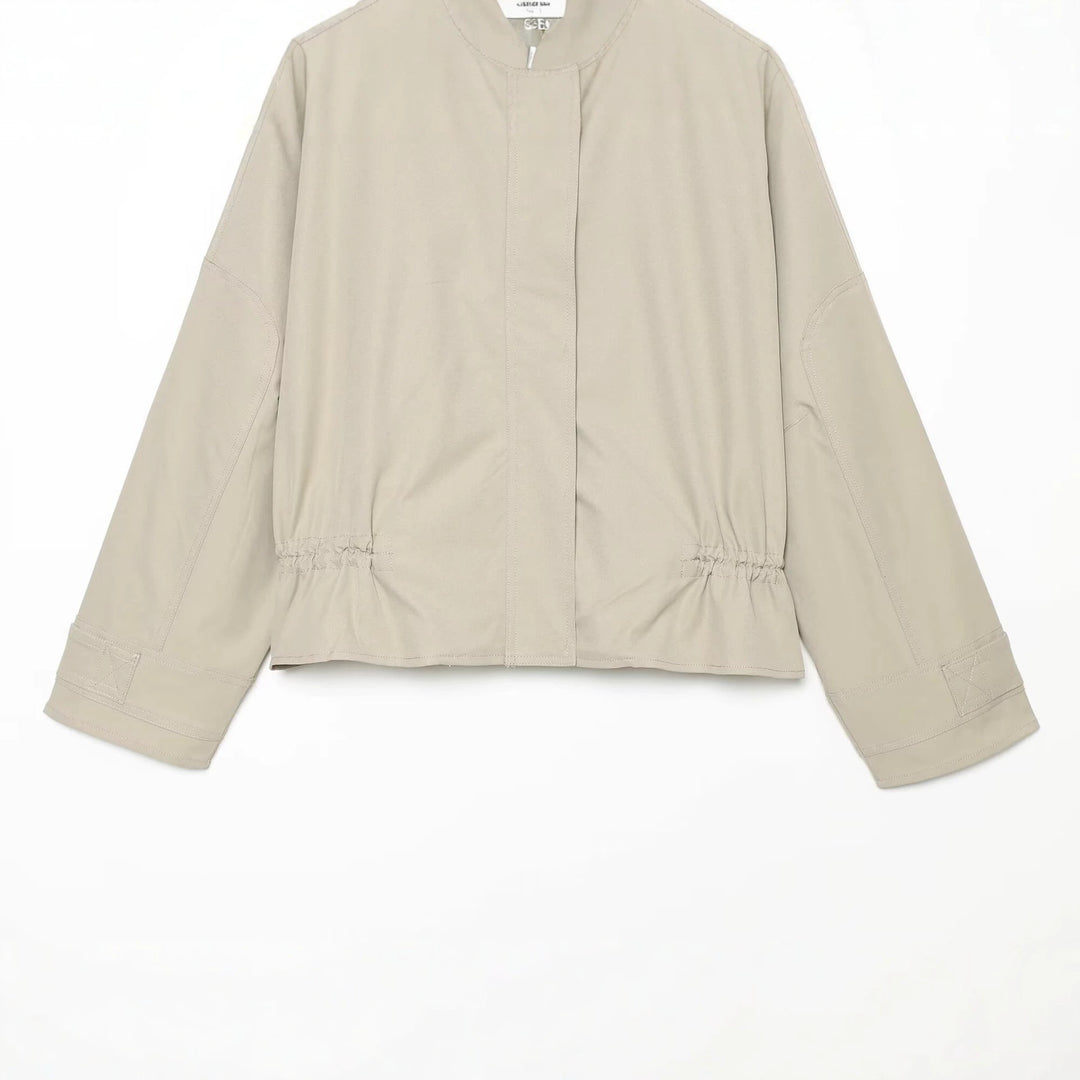 Damen Leichte Kapuzenjacke mit Tunnelzug-Taille und verdeckter Reißverschlussleiste Echo Archiv