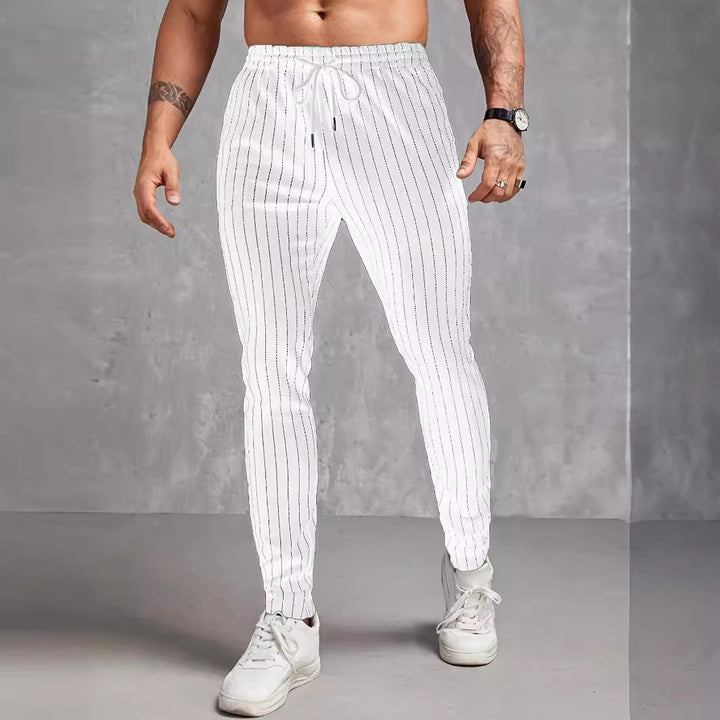 Herren moderne Lounge-Hose mit elastischem Bund und dekorativen Streifen Echoarchiv