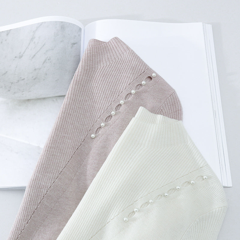 Damen Feinstrick-Pullover mit Perlenbesatz und Zierlochkante Echo Archiv