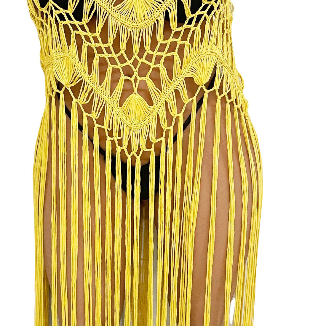 Damen Strandponcho mit Fransen – Célinea