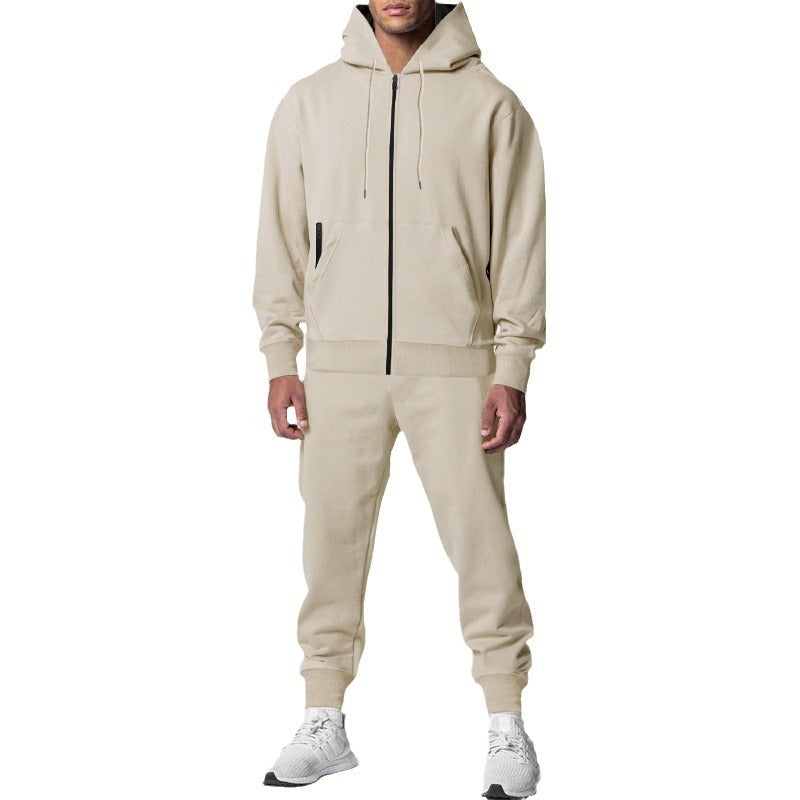Herren sportliches Hoodie-Set mit Taschen und elastischen Bündchen Echoarchiv