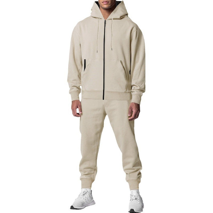 Herren nan urbanes Reißverschluss‑Hoodie mit Kängurutasche und konisch zulaufender Jogginghose Set Echo Archiv