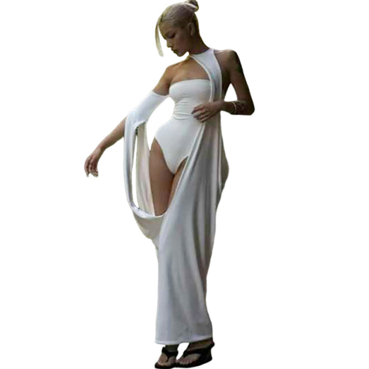 Damen Stilvolles Abendkleid mit asymmetrischem Schnitt und eleganten Drapierungen Echo Archiv