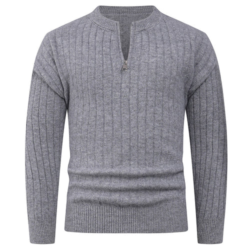 Herren Strickpullover mit hohem Kragen und modernem Reißverschluss Echoarchiv