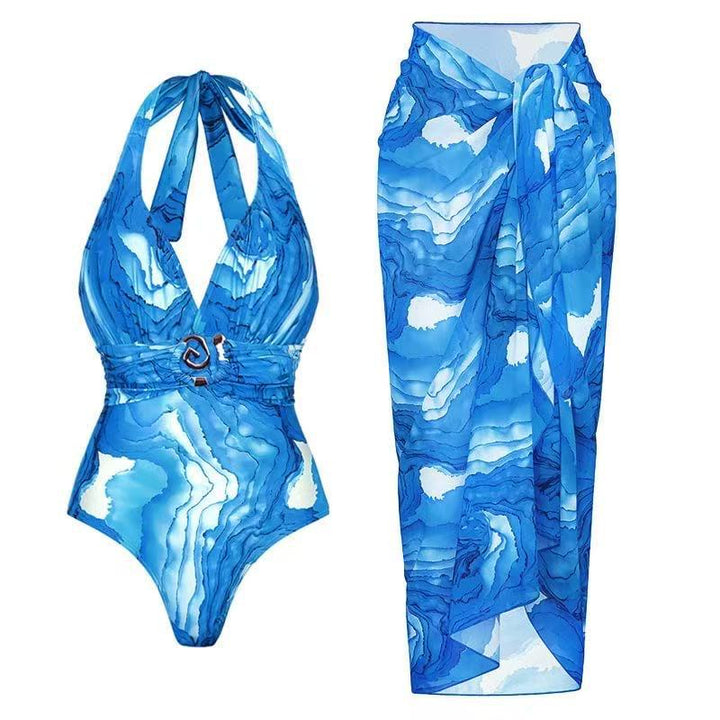 Damen Bikini-Set mit elegantem Wickelrock und raffiniertem Bustier Echo Archiv