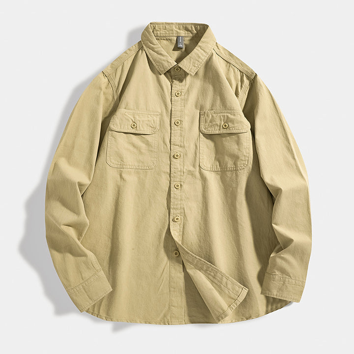 Herren Overshirt aus Baumwoll‑Twill mit Pattentaschen und Relaxed‑Fit Echo Archiv