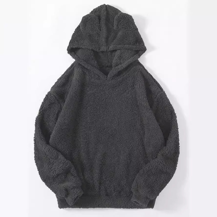 Damen nan kuscheliger Teddy-Hoodie mit Ohren, elastischem Bund und extra weichem Plüsch Echo Archiv