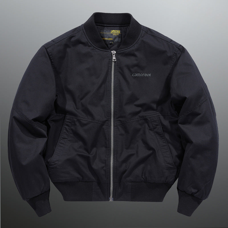 Leichtgewichtige Nylon-Bomberjacke für Herren mit Reißverschluss, geripptem Kragen, verstärktem Saum und aufgesetzten Taschen Echo Archiv