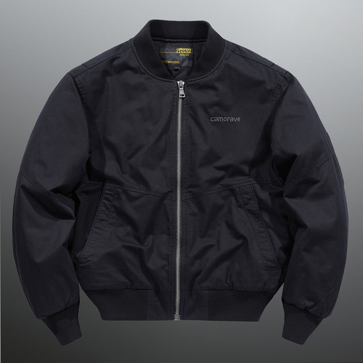 Leichtgewichtige Nylon-Bomberjacke für Herren mit Reißverschluss, geripptem Kragen, verstärktem Saum und aufgesetzten Taschen Echo Archiv