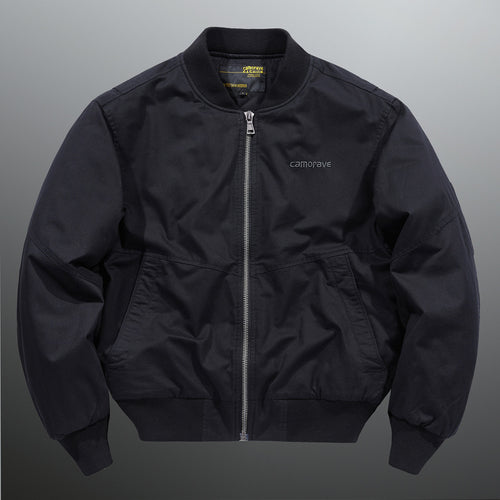 Leichtgewichtige Nylon-Bomberjacke für Herren mit Reißverschluss, geripptem Kragen, verstärktem Saum und aufgesetzten Taschen Echo Archiv