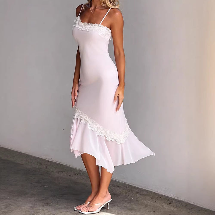 Damen Sexy Wickelkleid mit Spitzenakzenten Echo Archiv