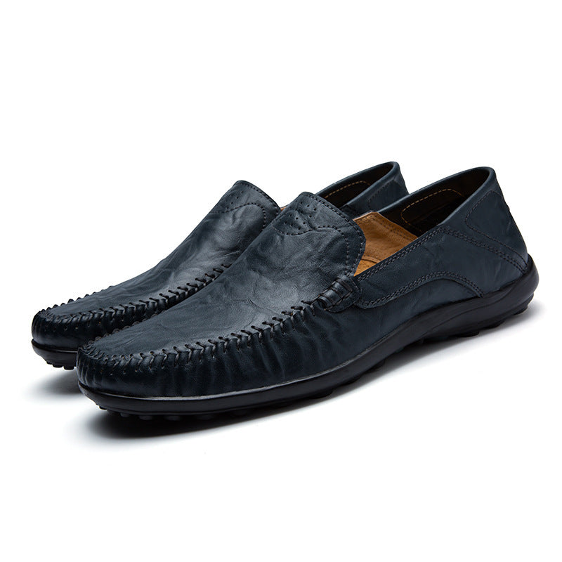 Herren Lederloafer im Mokassin-Stil mit handgenähter Ziernaht, elastischen Seiteneinsätzen und rutschfester Gummilaufsohle Echo Archiv
