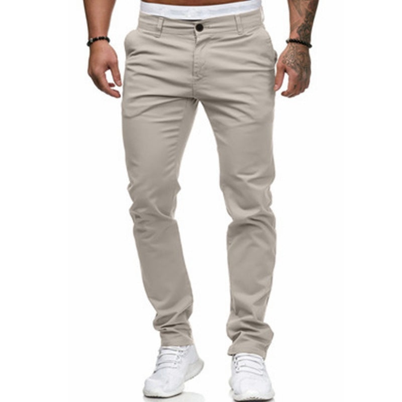 Herren Slim-Fit Chinohosen mit elastischem Bund und praktischen Taschen Echoarchiv
