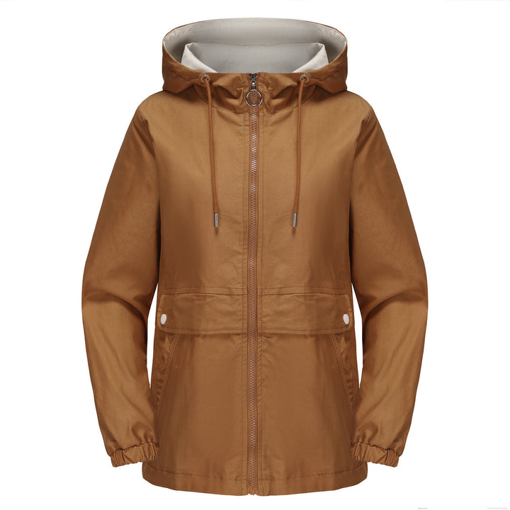 Damen nan leichter wasserabweisender Kapuzenparka mit Tunnelzug, Ringzipper und verdeckter Druckknopfleiste Echo Archiv