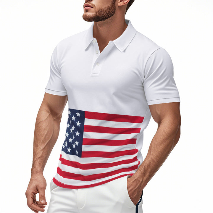 Herren Poloshirt mit einzigartigem Flaggenmotiv und moderner Passform Echoarchiv