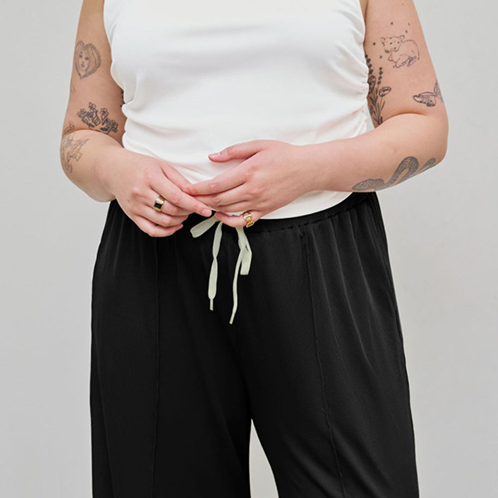 Damen weite Freizeithose mit elastischem Bund und praktischem Kordelzug Echo Archiv