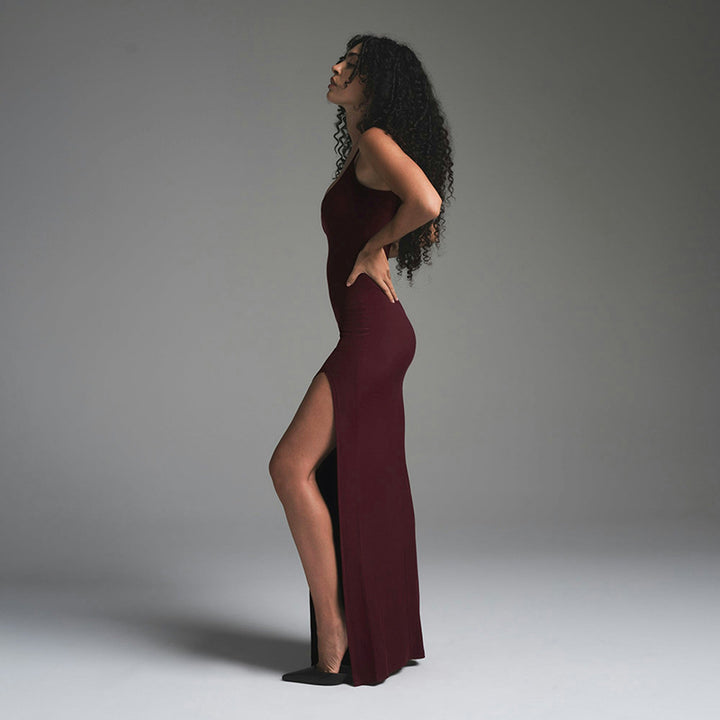 Damen Figurbetontes Maxikleid mit hohem Schlitz Echo Archiv