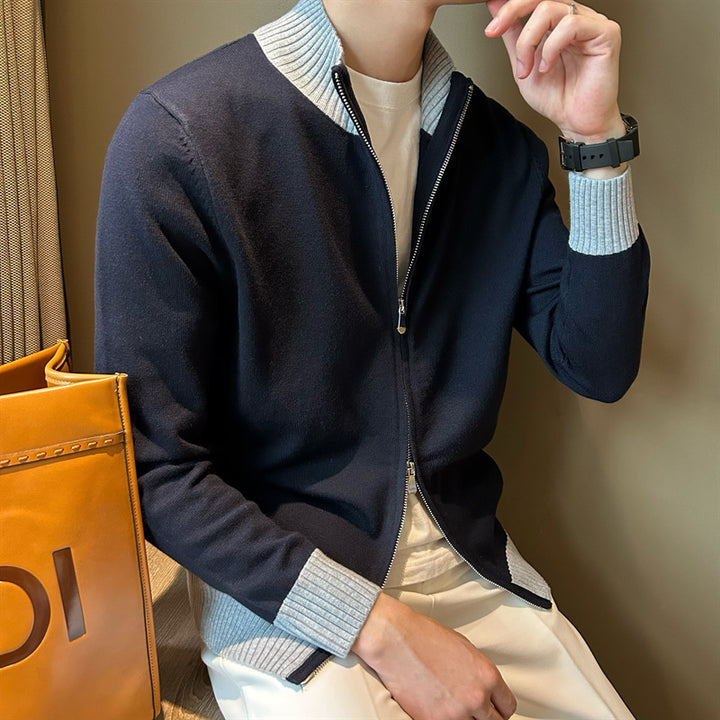 Herren Elegante Strickjacke mit Stehkragen Echo Archiv