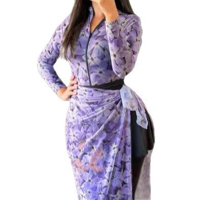 Damen Elegantes Maxikleid mit floralen Details Echo Archiv