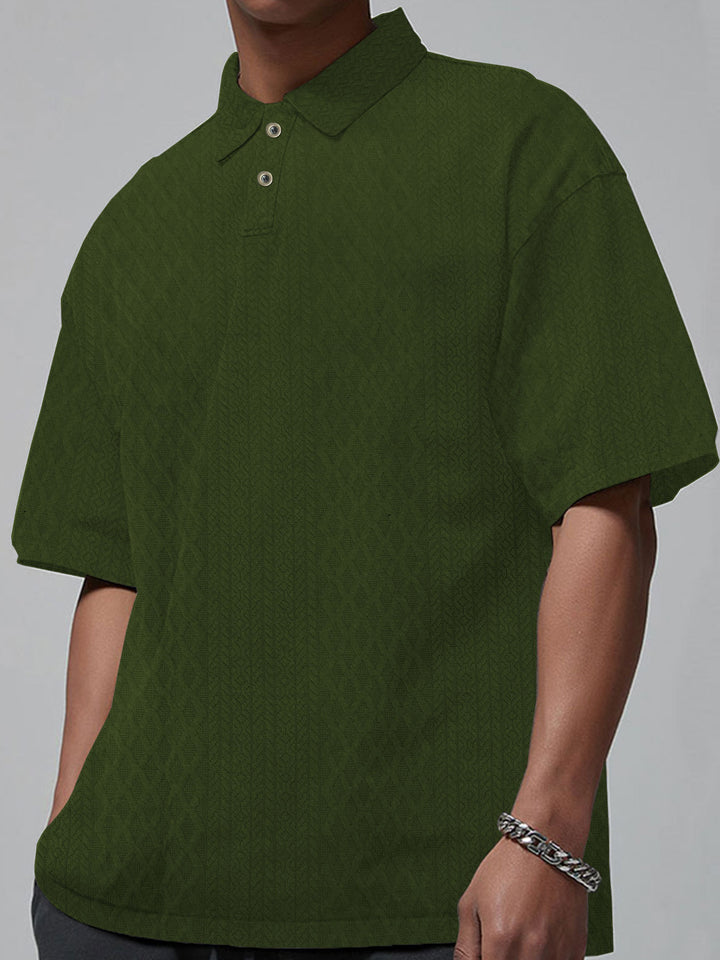 Herren Polohemd mit strukturiertem Design und modernem Kragen Echoarchiv
