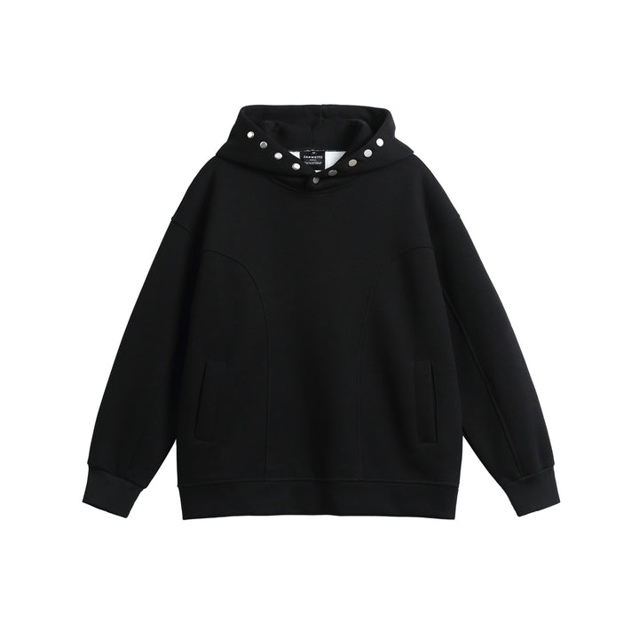 Unisex Oversize Kapuzenpullover mit Druckknopffunnel und Teilungsnähten Echoarchiv