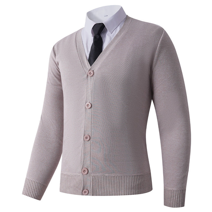 Herren Strickjacke mit V-Ausschnitt und Knopfverschluss Echoarchiv