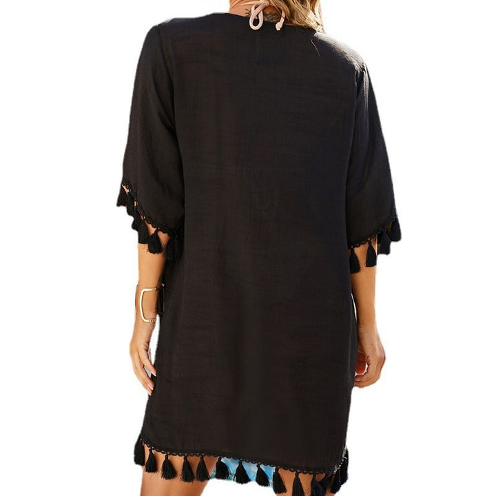 Damen elegante Strandtunika mit fransigen Details Echo Archiv