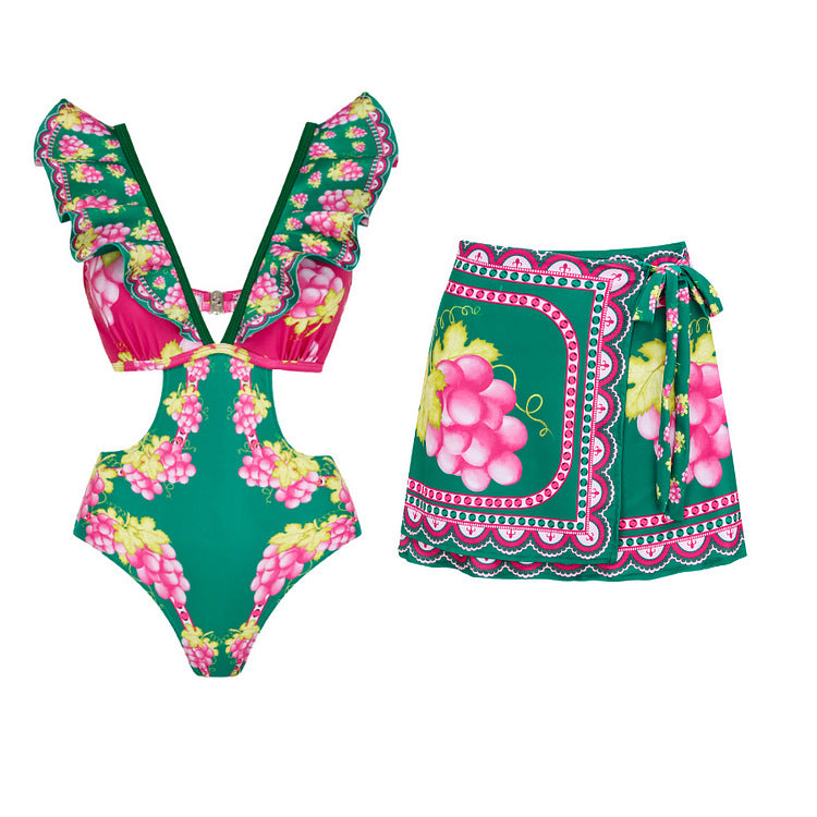 Damen Stylish Elegantes Badeanzug- und Rockset Echo Archiv