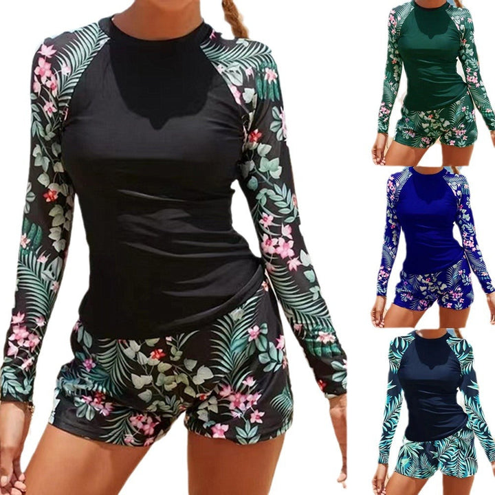 Damen Uv-Schutz Badeanzug mit Langen Ärmeln und Shorts Echoarchiv