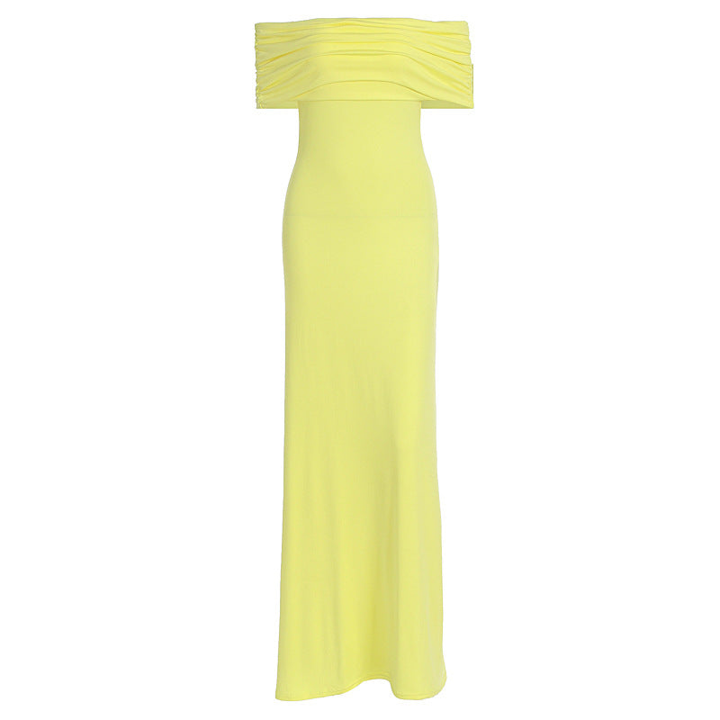 Damen Off-Shoulder Maxikleid mit dekorativen Rüschendetails Echo Archiv