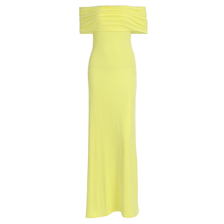 Damen Off-Shoulder Maxikleid mit dekorativen Rüschendetails Echo Archiv