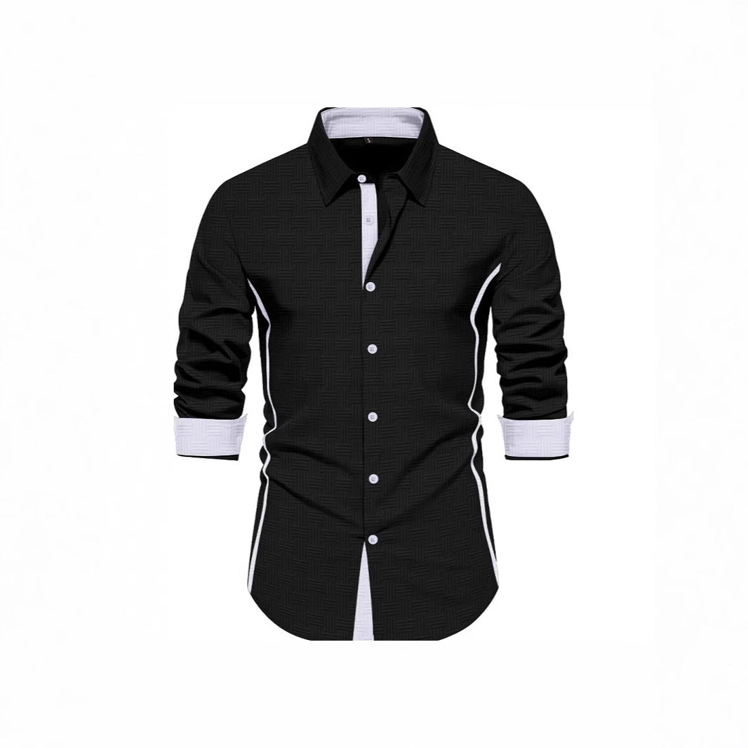 Herren elegantes und modernes Hemd mit strukturiertem Design Echoarchiv