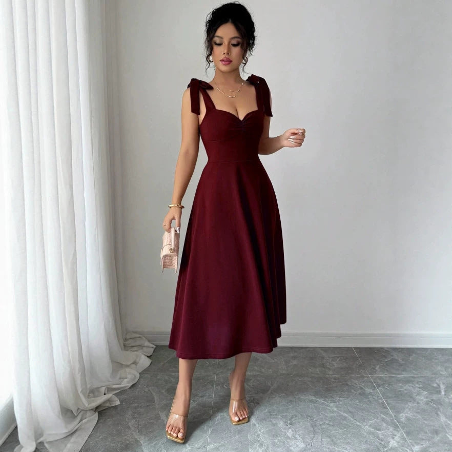 Damen Midi Kleid mit süßen Schleifenärmel Echo Archiv
