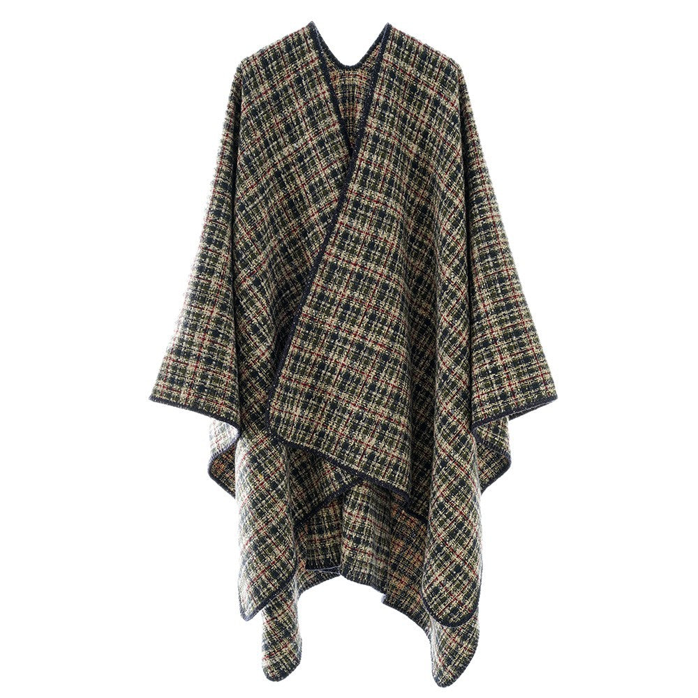 Damen Tweed-Cape mit V-Ausschnitt und Bouclé‑Struktur Echo Archiv