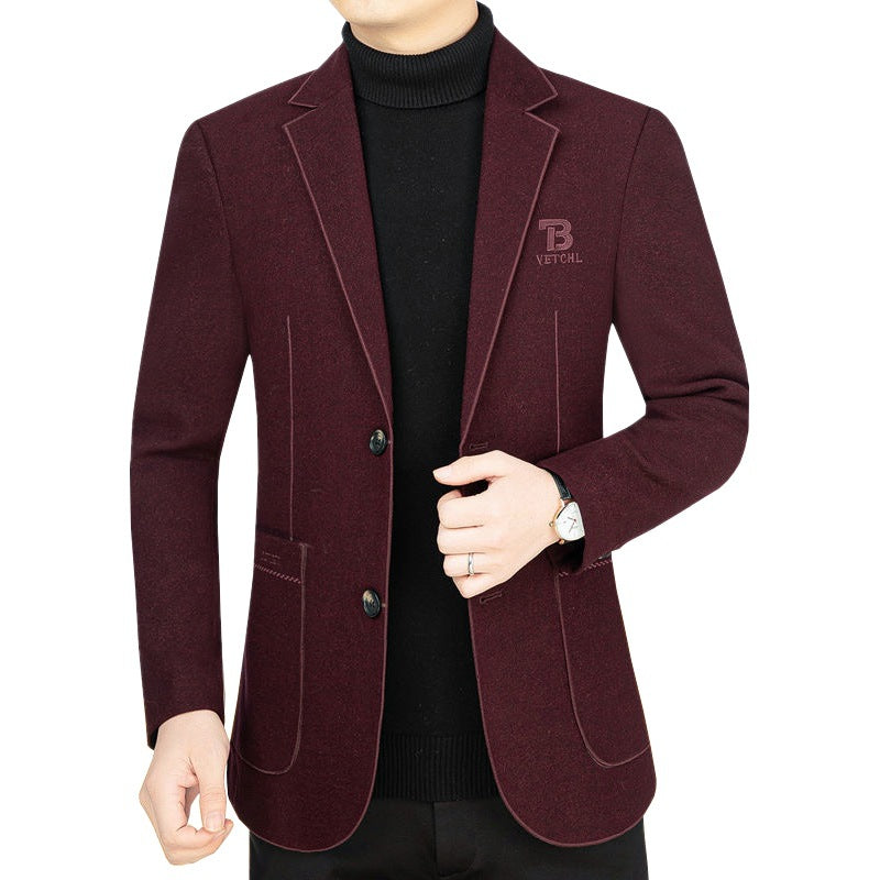 Herren Slim-Fit Sakko aus leichtem Mischgewebe mit Struktur – Tianoro