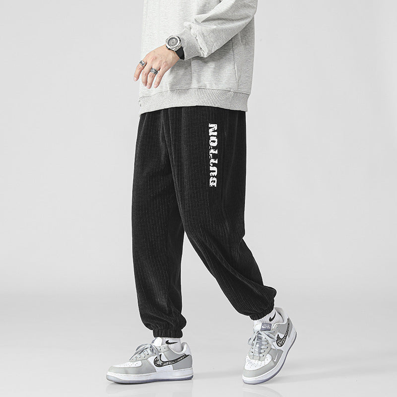 Herren Weiche Cord-Jogginghose im Relaxed-Fit mit elastischem Bund und Bündchen Echo Archiv