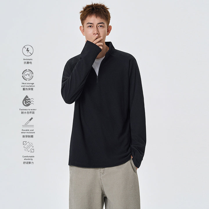 Herren Atmungsaktives Thermo‑Waffelshirt mit Halbzip und Raglanärmeln Echo Archiv