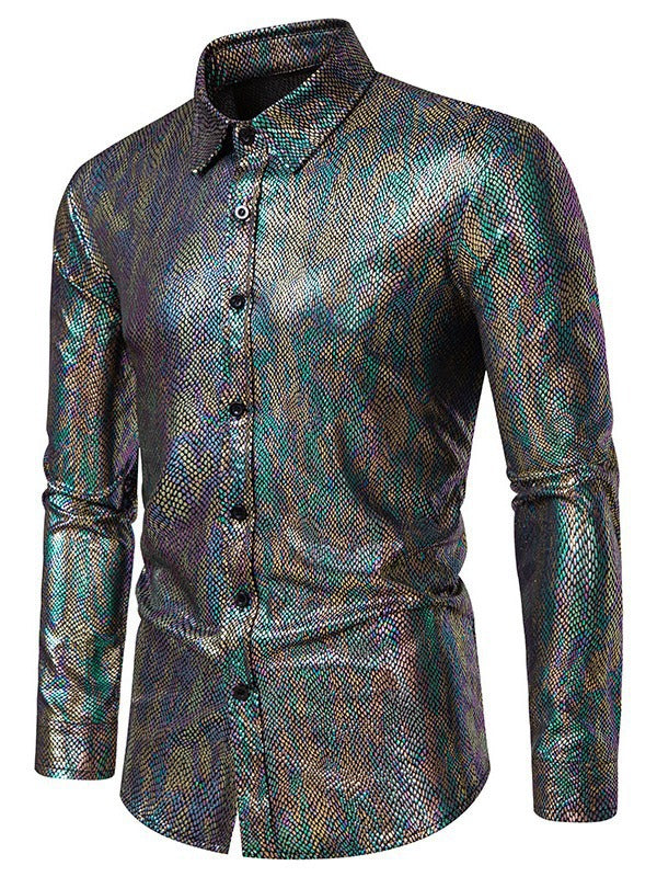 Herren elegantes Hemd mit schimmerndem Obermaterial und modernem Schnitt Echoarchiv