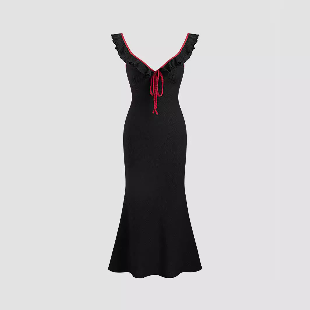 Damen Fließendes Maxikleid mit Rüschendetails Echo Archiv