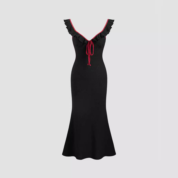 Damen Fließendes Maxikleid mit Rüschendetails Echo Archiv