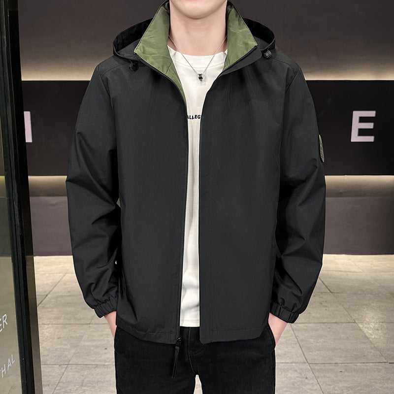 Herren Leichte Übergangsjacke mit verstellbarer Kapuze Echo Archiv