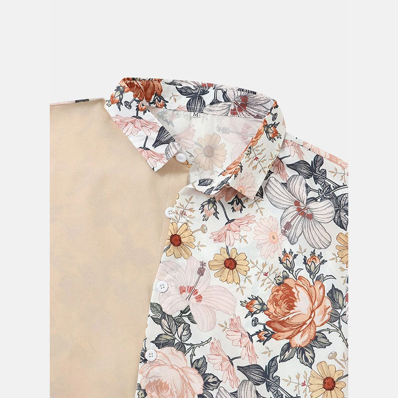 Herren Florales Kurzarmhemd Echoarchiv