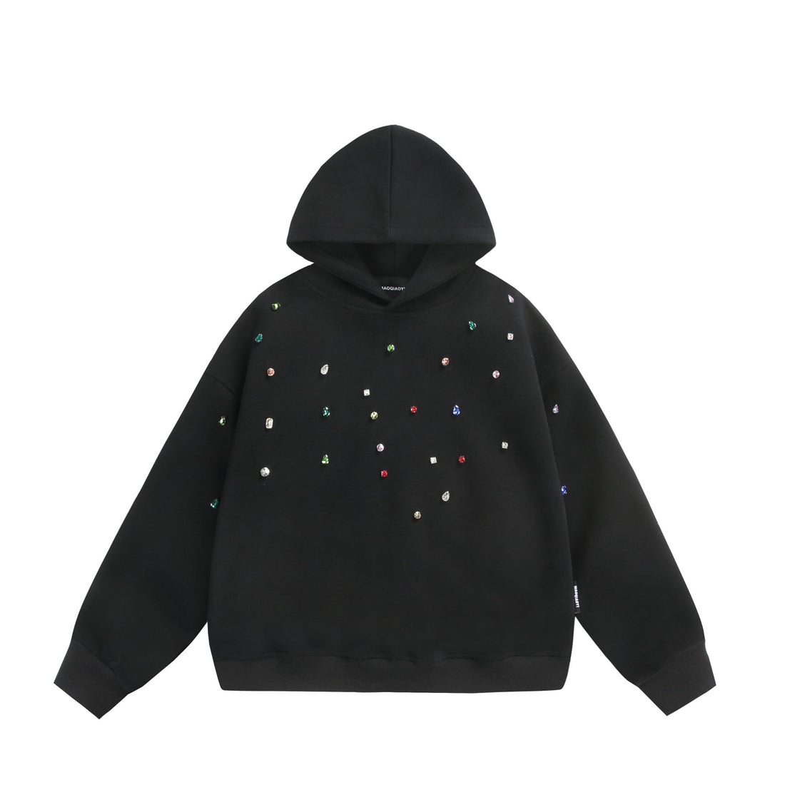 Damen Oversize-Kapuzenpullover mit Strassapplikationen und Relaxed-Schnitt Echoarchiv