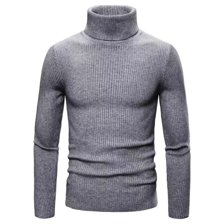 Herren hochwertiger Rollkragenpullover aus feinem Rippstrick Echoarchiv