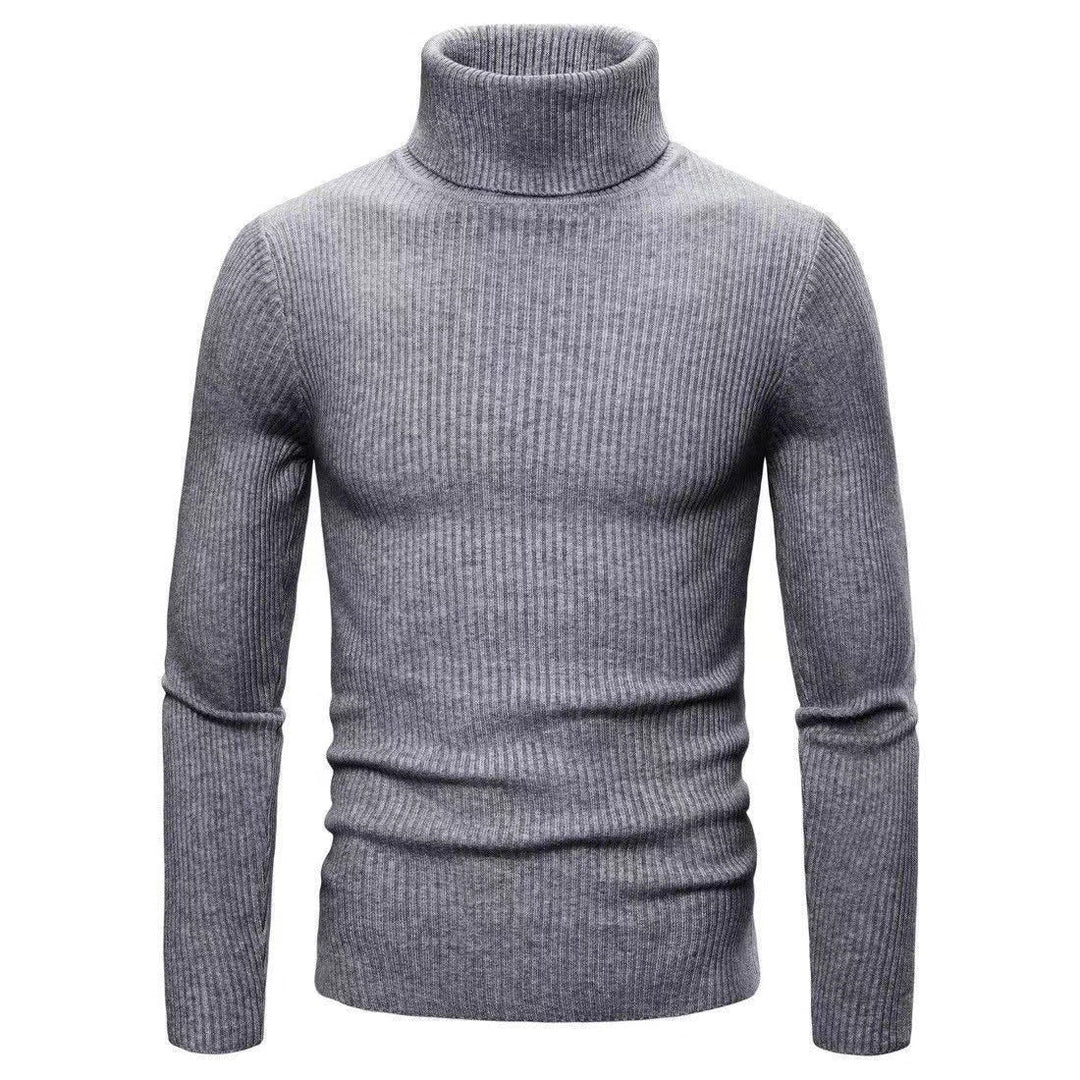 Herren hochwertiger Rollkragenpullover aus feinem Rippstrick Echoarchiv