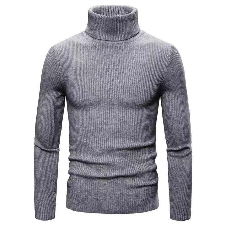 Herren hochwertiger Rollkragenpullover aus feinem Rippstrick Echoarchiv