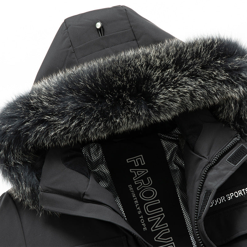Herren Langer Winterparka mit abnehmbarer Kapuze und Kunstfellbesatz, Thermogefüttert Echo Archiv