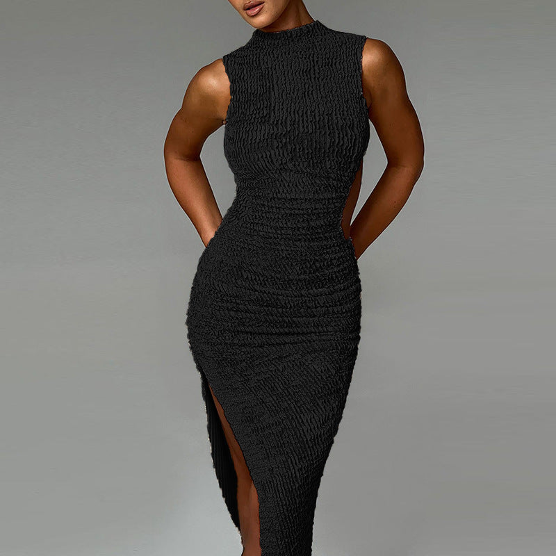 Damen figurbetontes Maxikleid mit raffinierten Cut-Outs und hohem Schlitz Echo Archiv