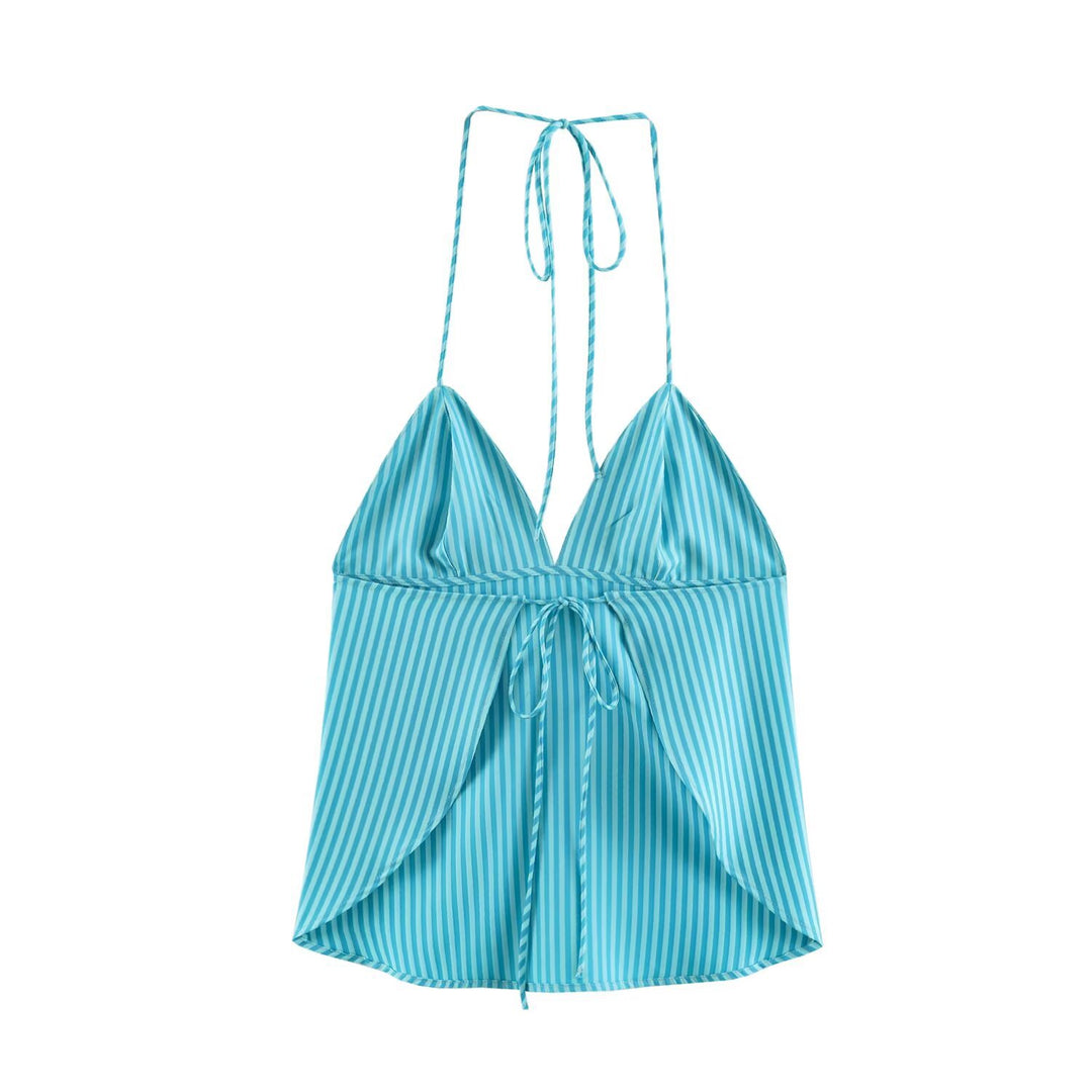Damen Weite Gestreifte Lounge-Hose mit Tunnelzug und Relax-Fit Echo Archiv