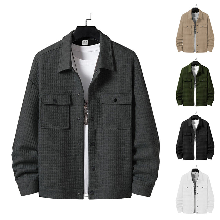 Herren nan gesteppte Overshirtjacke mit quadratischer Steppstruktur und aufgesetzten Brusttaschen Echo Archiv